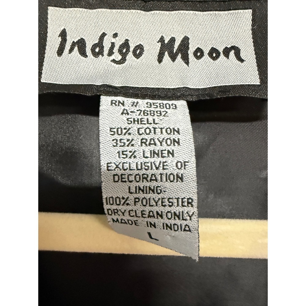 Indigo Rain Vintage Patchwork Bead Button Jacket … - image 5